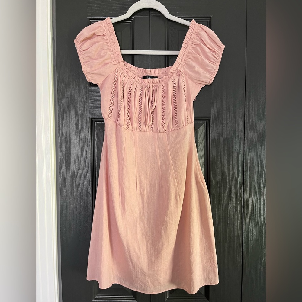 Lulus small pink mini dress off the shoulder